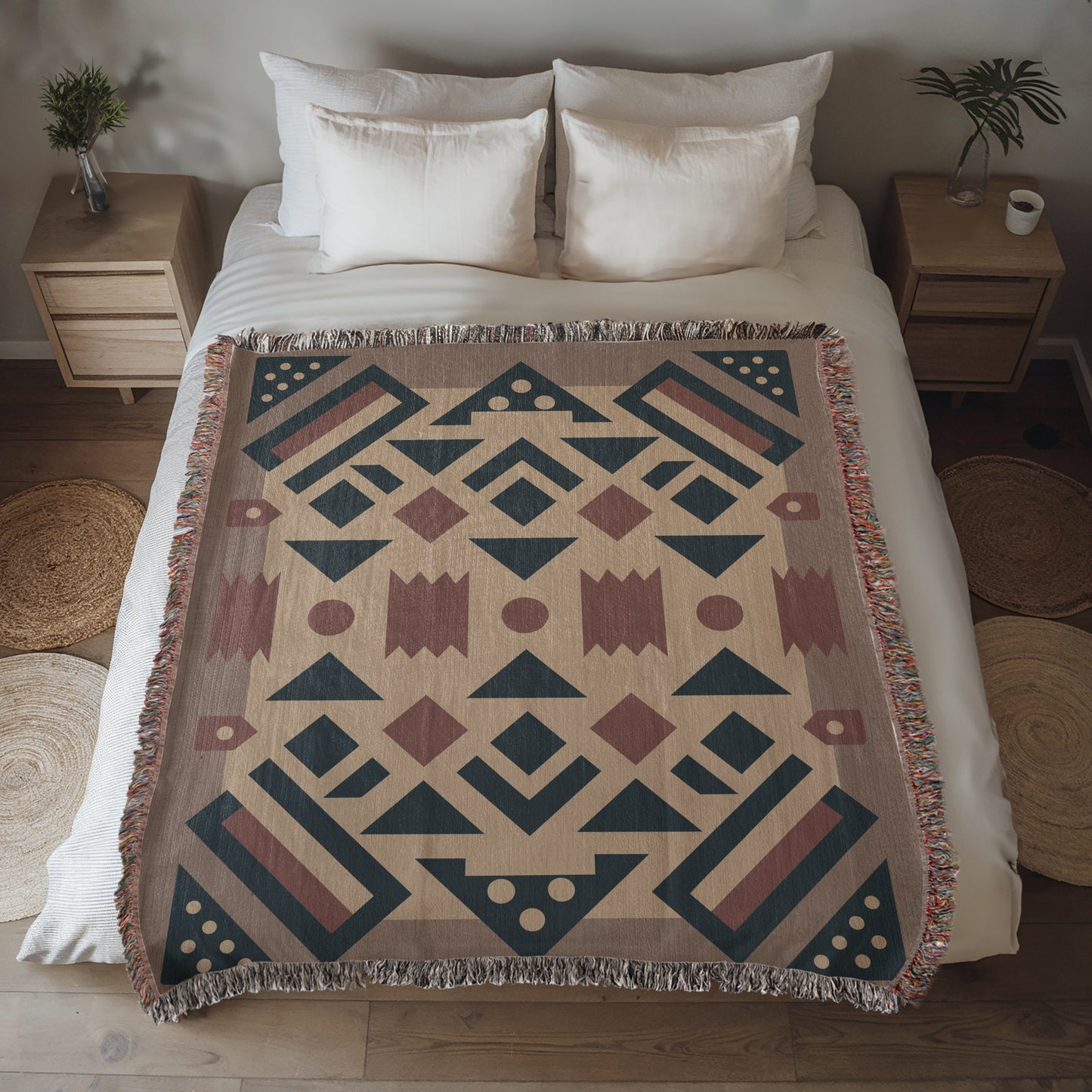 Geometric Patterns Woven Throw Blanket