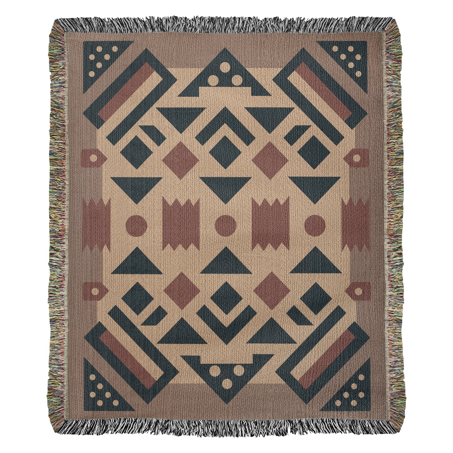 Geometric Patterns Woven Throw Blanket