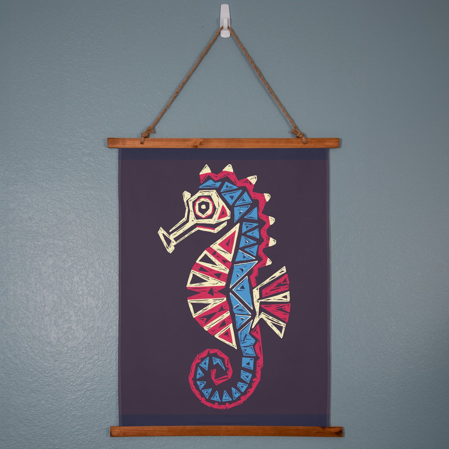 Geometric Seahorse Hanging Wall Tapestry