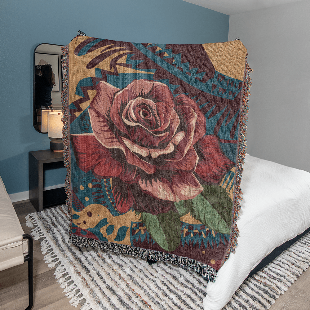 Cozy Rose Woven Throw Blanket