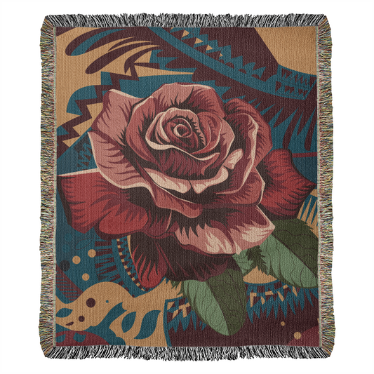 Cozy Rose Woven Throw Blanket