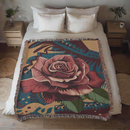 Cozy Rose Woven Throw Blanket