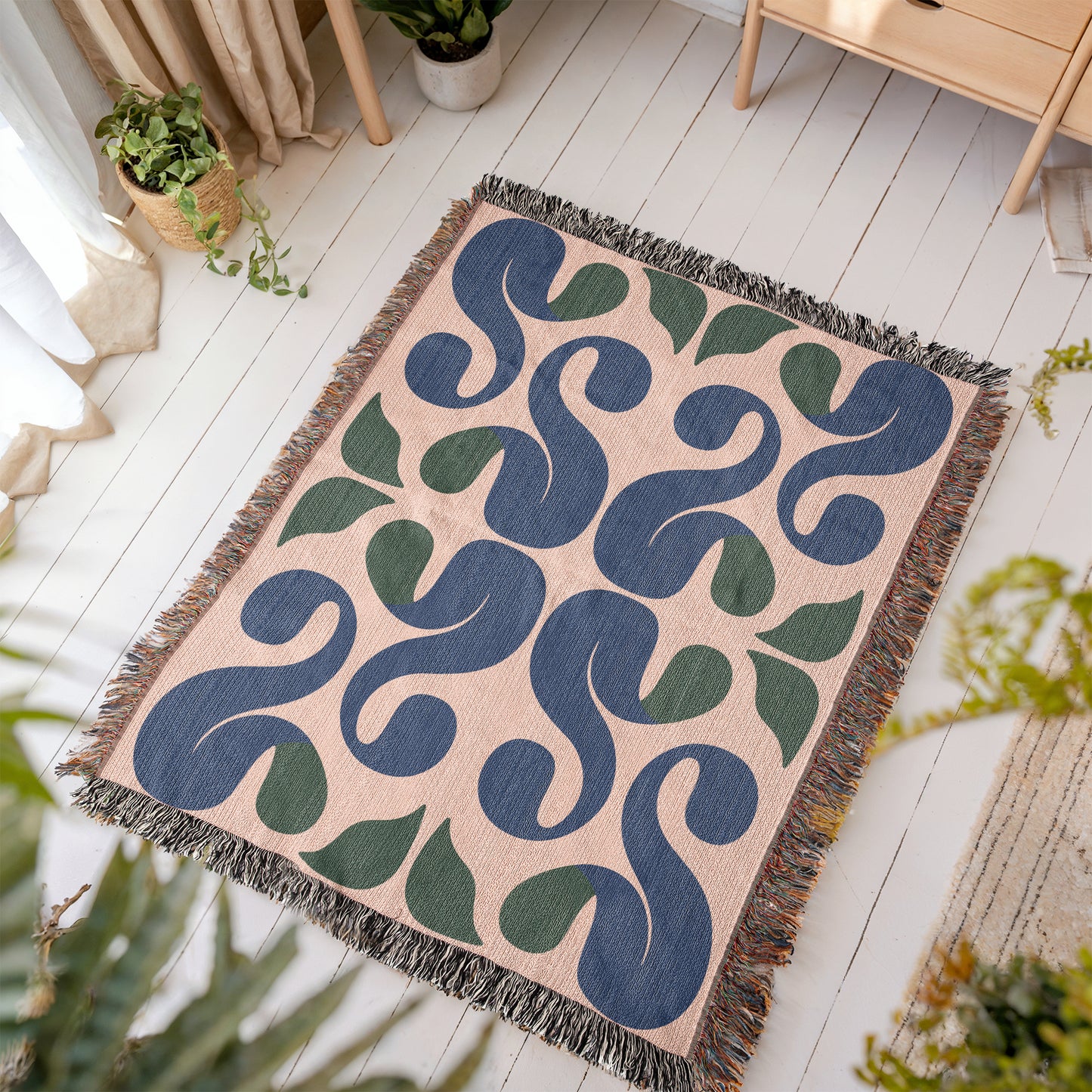 Savanna Scrolls Woven Throw Blanket