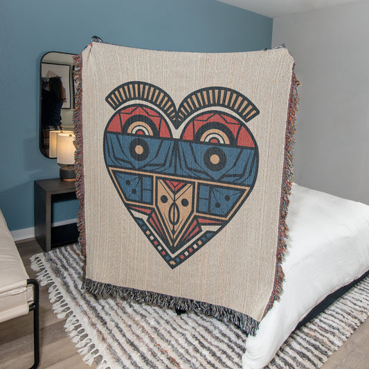 Cozy Heart Woven Throw Blanket