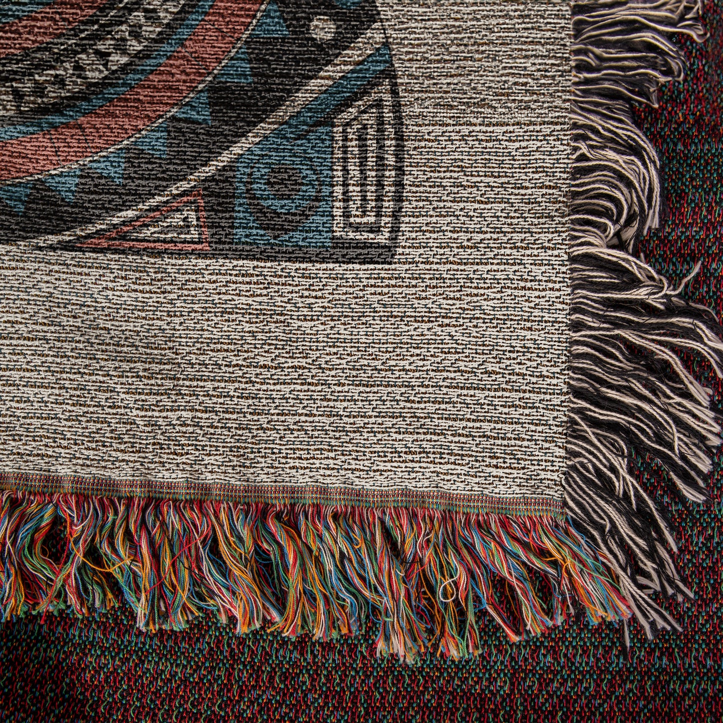 Tribal Monkey Woven Throw Blanket