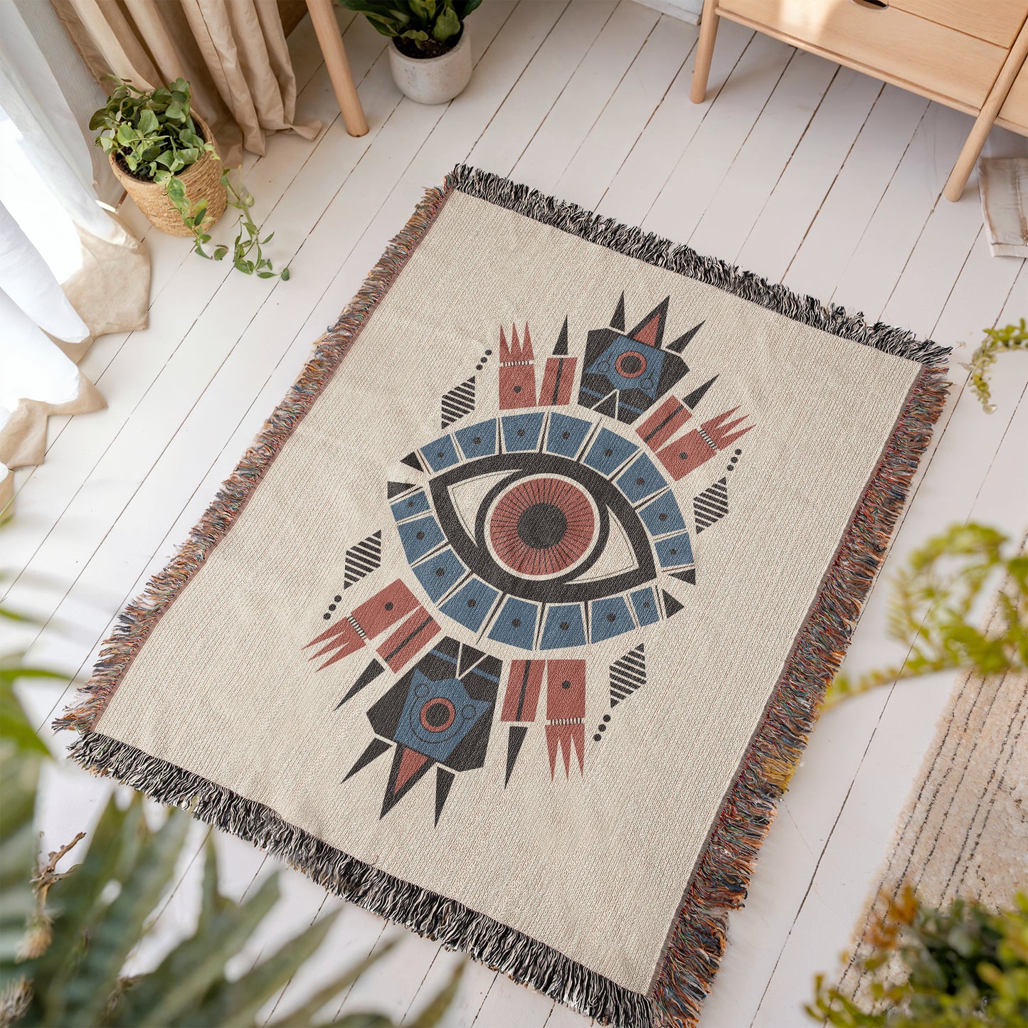 Mystical Eyes Woven Throw Blanket