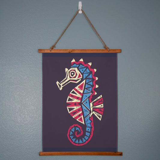 Geometric Seahorse Hanging Wall Tapestry