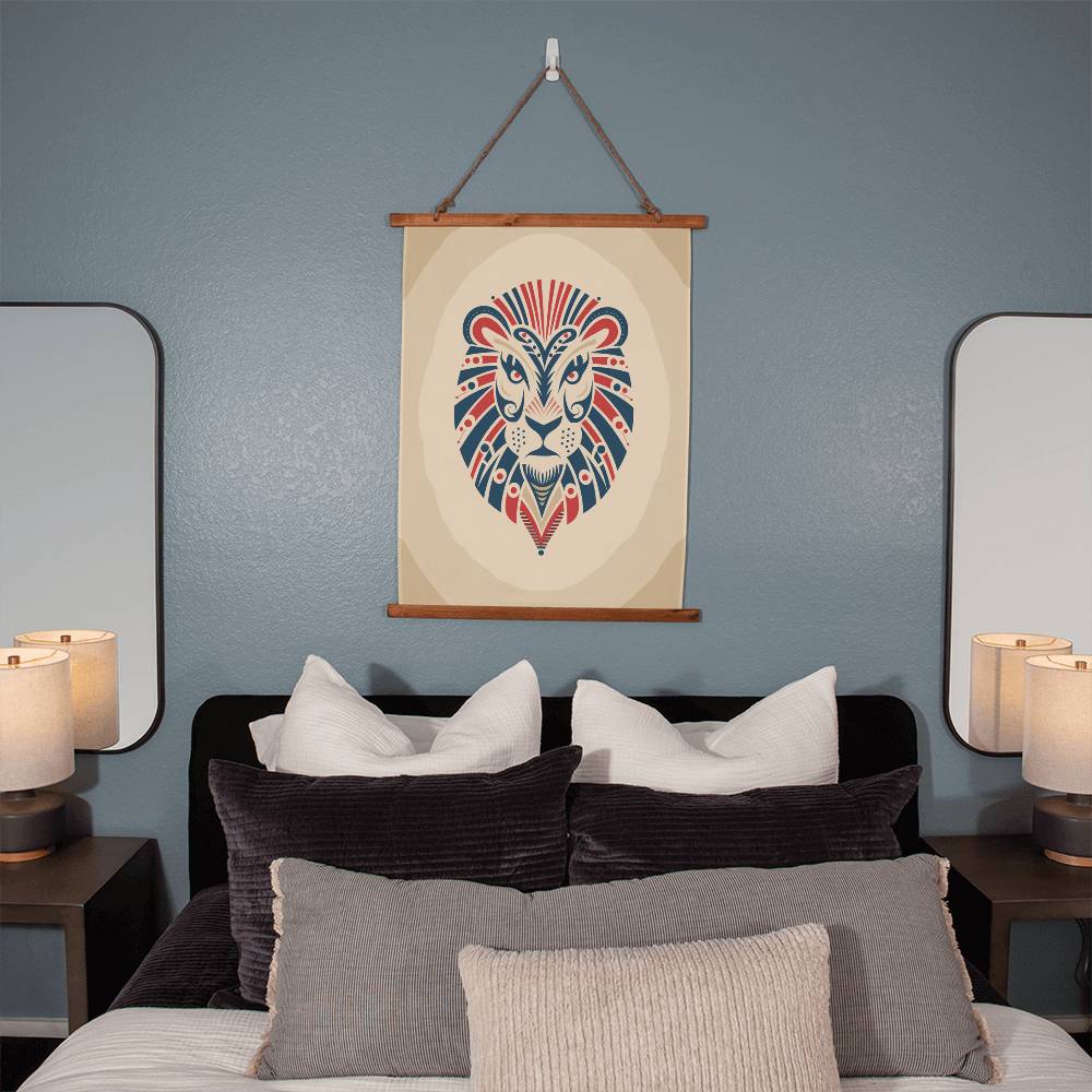 Tribal Lion Hanging Wall Tapestry