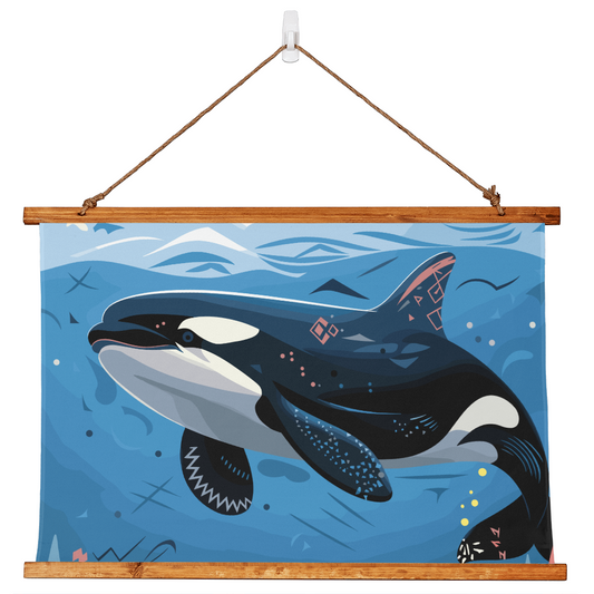 Tribal Orca Hanging Wall Tapestry