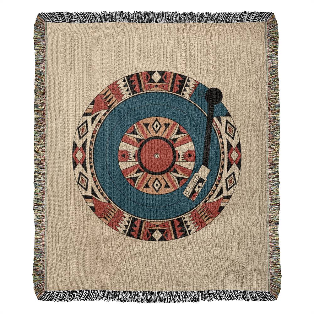 Cozy Vinyl Record Woven Throw Blanket