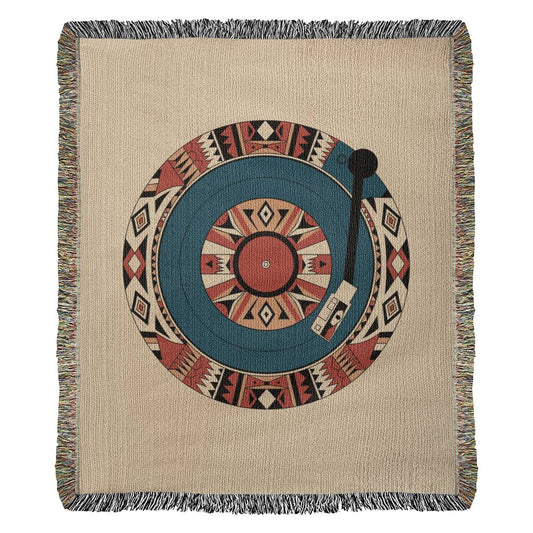 Cozy Vinyl Record Woven Throw Blanket