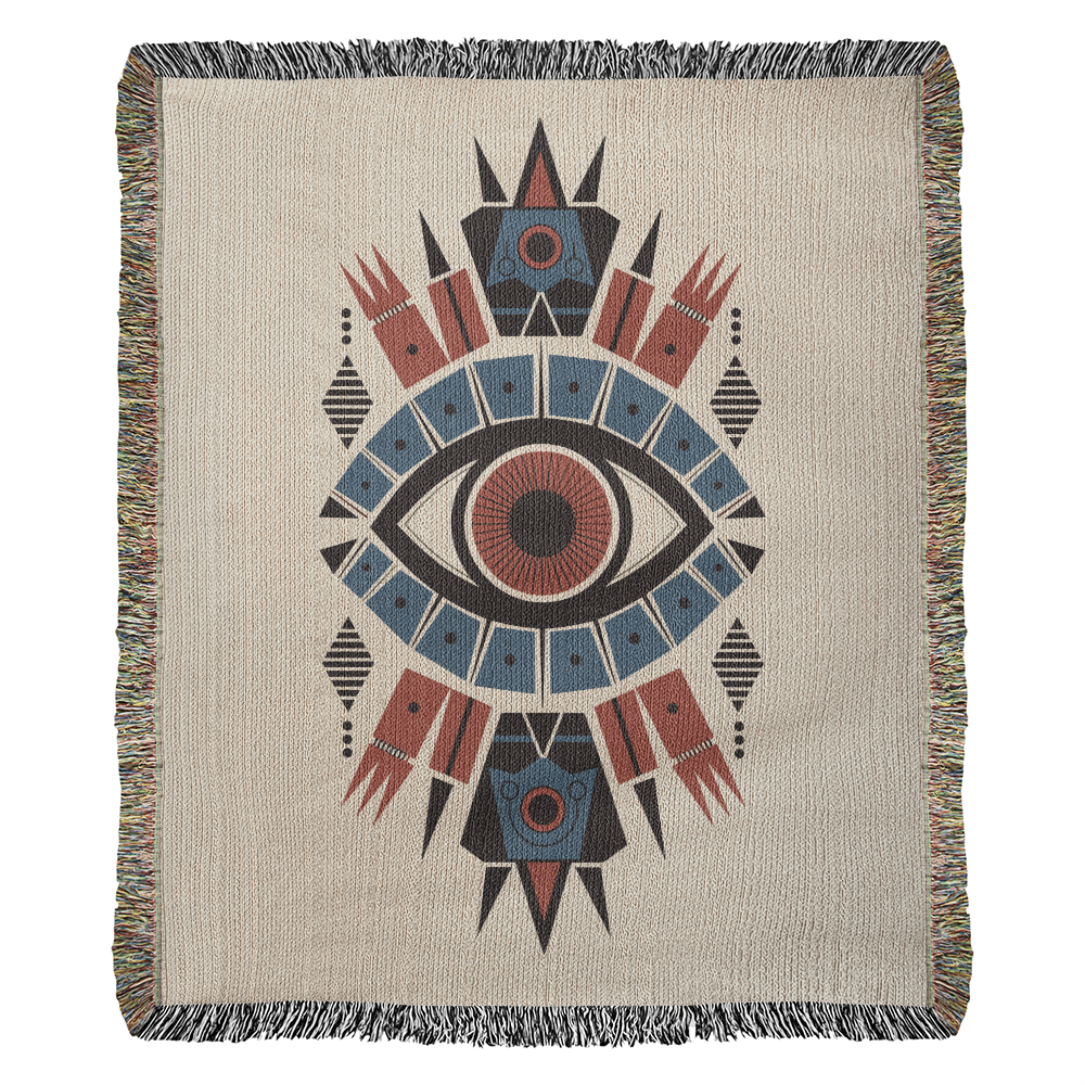 Cozy Mystical Eyes Woven Throw Blankets