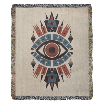 Cozy Mystical Eyes Woven Throw Blankets