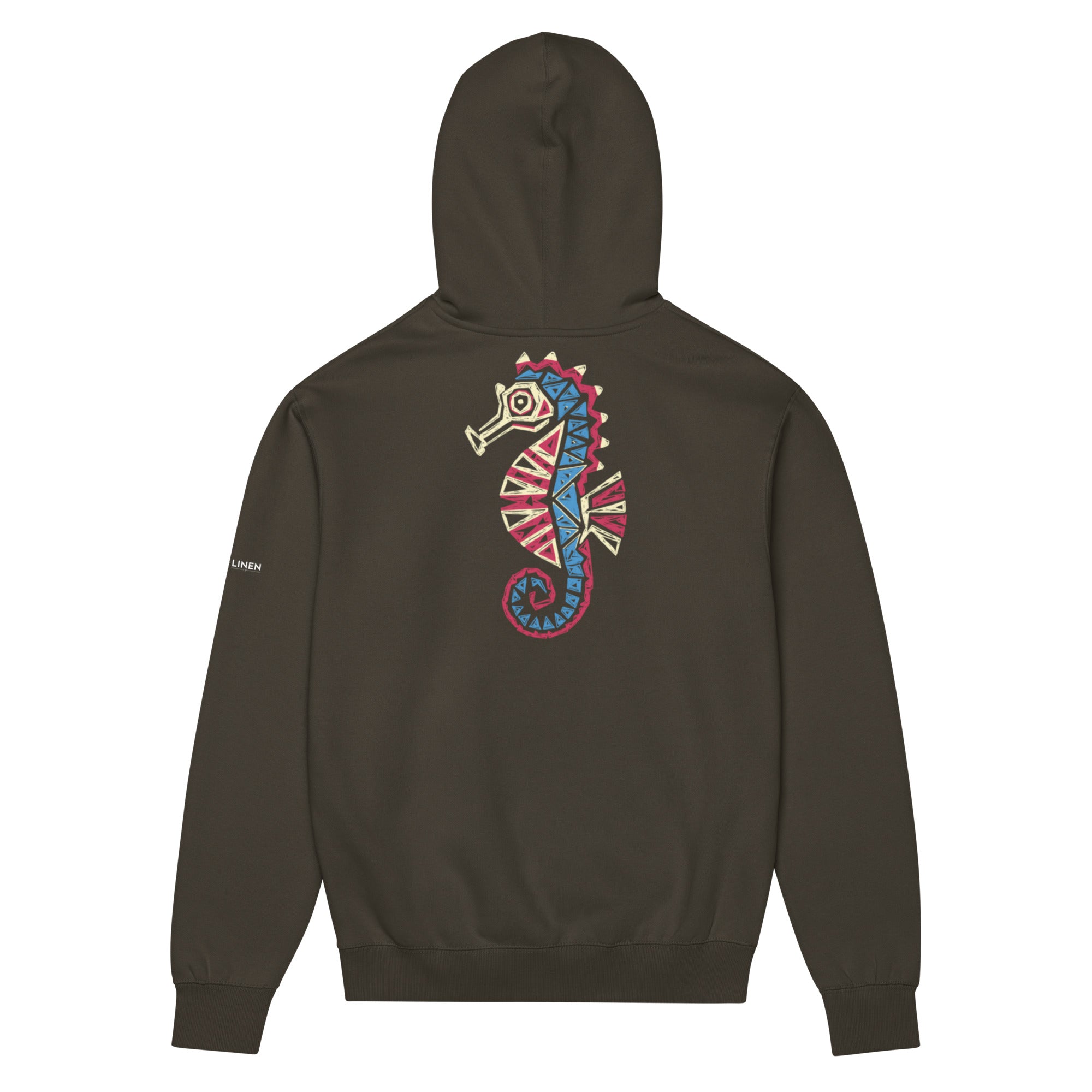 Tribal Seahorse African Print Box Hoodie – Product View 4