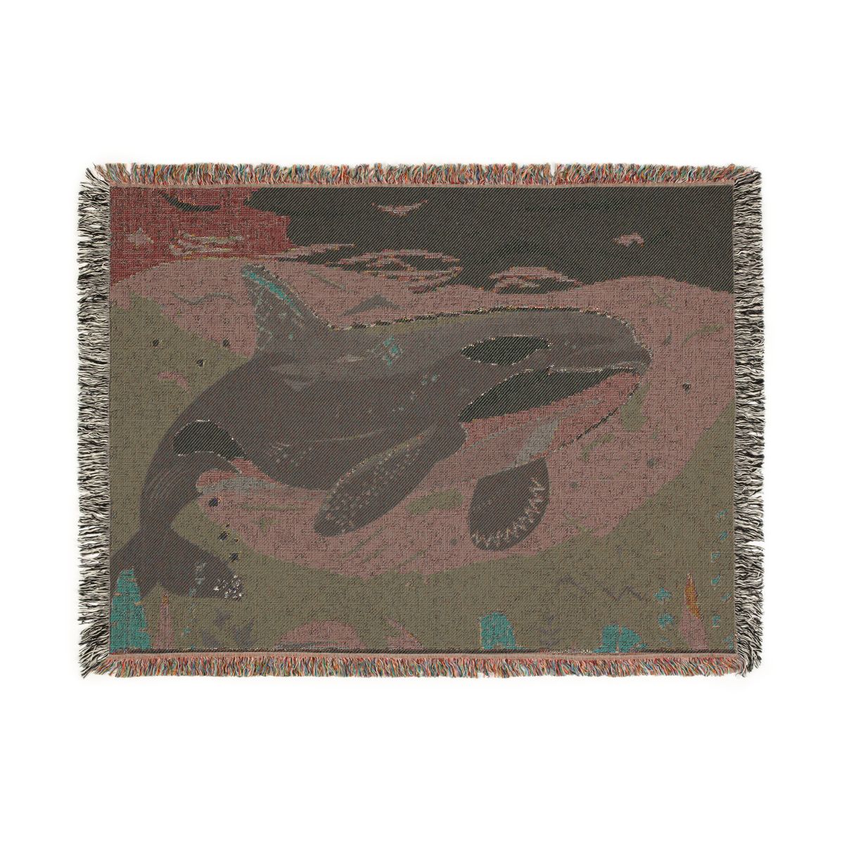 Orca Adventure Woven Throw Blanket